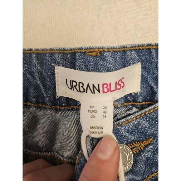 Urban Bliss Women's Pleated Wide-Leg Jeans Medium Wash Jeans Size 20 New - Picture 5 of 7
